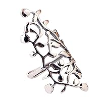 Big Solid 925 Sterling Silver Leaf Ring Tree Leaves Wrap Ring Tree of Life Ring for Women Girls Open Adjustable