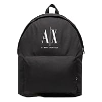 A|X ARMANI EXCHANGE mens Icon Logo Fabric Backpack, Black, One Size US