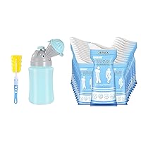 Travel Urinal for Kids Pee Cups for Boys with Brush & Pee Bags for Men Women Kids 24 Pack