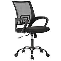 Office Chair Ergonomic Cheap Desk Chair Mesh Computer Chair Lumbar Support Modern Executive Adjustable Stool Rolling Swivel Chair for Back Pain (Black)