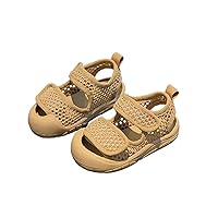 Toddler Jellies Summer New Mesh Soft Bottom Breathable Non Slip Solid Color Children's Fashion Casual Heels with Buckles