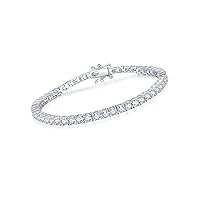 IMOLOVE Moissanite Tennis Bracelet for Women Sterling Silver Wedding Bracelets for Brides Stacking Dainty Bracelets with 18K White Gold Plated