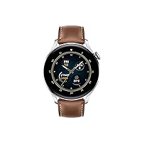 HUAWEI Watch 3 | Connected GPS Smartwatch with Sp02 and All-Day Health Monitoring | 14 Days Battery Life - Brown Leather Strap