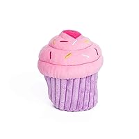 ZippyPaws Birthday Gifts for Dogs - Pink Birthday Cupcake, Plush Squeaky Dog Toy, Dog Birthday Party Supplies for Boys & Girls