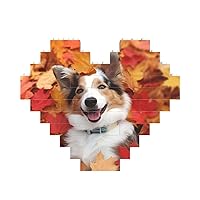 Building Block Puzzle Heart Shaped Building Bricks Set Dog Fall Maple Leaves Building Brick Block For Adults Block Puzzle Building For Ornament 3d Micro Building Blocks For Creators Of All Ages