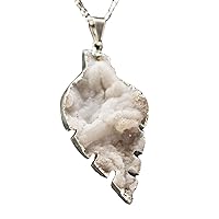 Nature's Decorations Pendant Agate Leaf Gold Electroplated Natural Stone Pendant Necklaces for Women Made of Agate Gemstone, Handmade Jewellery for Women and Girls 1.5