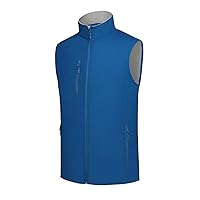 Men's Softshell Vest Fleece-Lined Windproof Sleeveless Jacket for Travel Hiking Fishing Running Golf