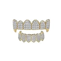 Mens Womens 14k White Gold Finish Jewelry Chain Pendant Set Grillz
