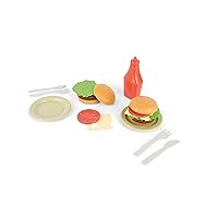 Dantoy: BIO Burger - 19 Piece Play Food Playset, Plates & Utensils, Pretend Cooking, Realistic Kitchen Toys, Recycled Plastic, Kids & Toddlers Age 2+