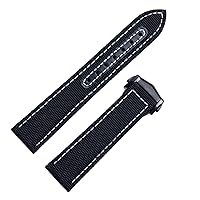 For Omega Strap Seamaster 300 AT150 Fabric Leather AQUA TERRA 150 Watchband Deployment Buckle 20mm 22mm Nylon Canvas Watch Band