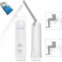 [2nd Generation] Portable Travel Bidet by GUSTYLE, IPX6 Waterproof Electric Bidet Sprayer with Automatic Decompression Film and Nozzle 180 Degree Adjustment (140ml)
