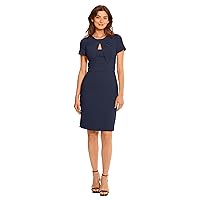 Maggy London Women's Cutout Neck Crepe Sheath Dress Office Career Workwear Event Occasion Guest of