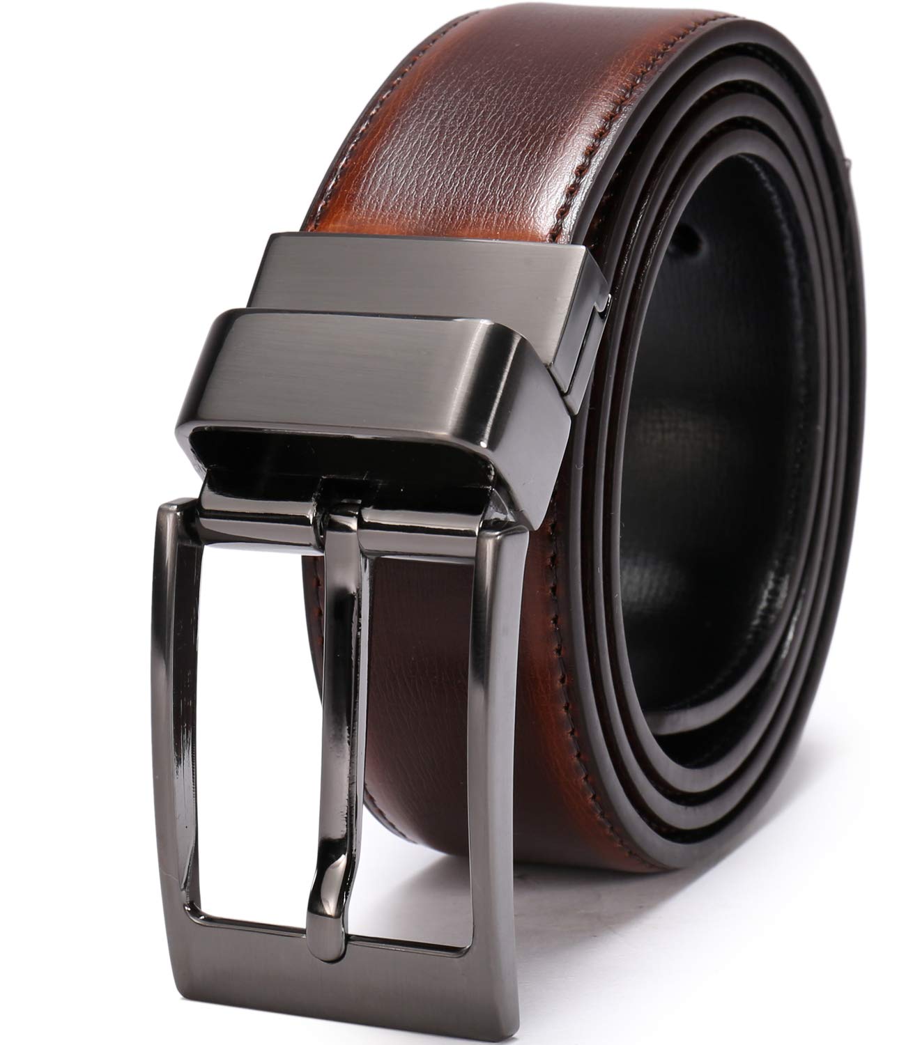 beltox fine Men's Dress Belt Leather Reversible 1.25
