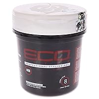 Eco Style Gel - Protein - Firm Hold - Nourishes And Fortifies Hair - Ideal For Roller Sets And Wraps - Helps Strengthen And Protect Dry Or Naturally Coarse Hair - Anti-Itch And No Flaking - 8 Oz