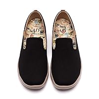 UIN Men's Slip Ons Color Loafers Canvas Lightweight Sneakers Walking Casual Art Painted Travel Shoes