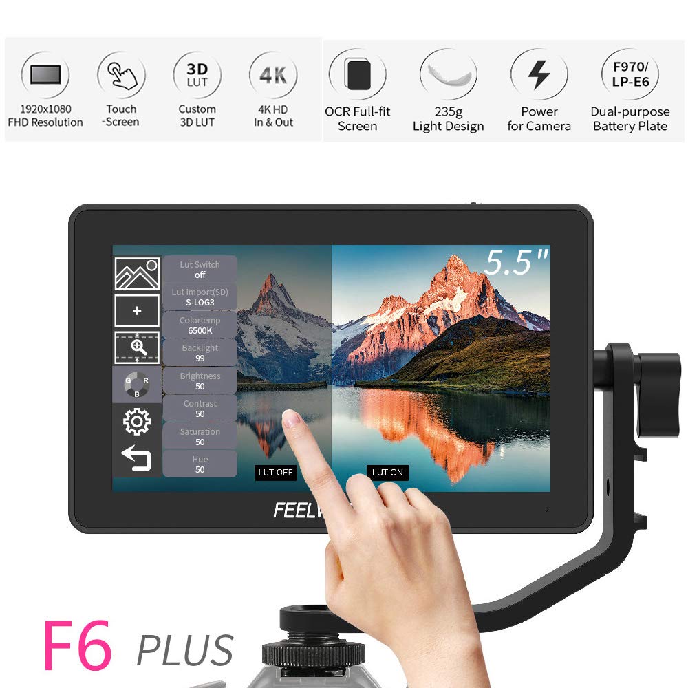 FEELWORLD F6 Plus 5.5 Inch 3D LUT Touch Screen IPS FHD1920x1080 Support 4K DSLR Camera Field Monitor