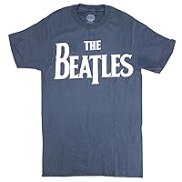 The Beatles - Drop T Logo Adult T-Shirt - Medium Blue