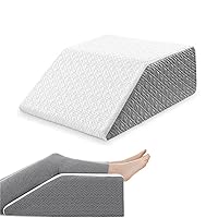 joybest Leg Elevation Pillow for Swelling, 45D Cooling Gel Memory Foam Wedge Pillow for After Surgery, Leg Pillow Relieves Hip, Back, Knee Pain and Varicose Veins (10inch)
