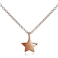 jewellerybox Rose Gold Plated Sterling Silver Star Necklace 18 Inches