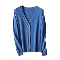 Cashmere Sweater Cardigan Women's Long Sleeve Retro Sweater Cashmere Knitted Spring and Autumn Coat