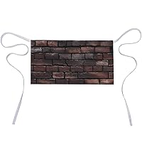 Dark Brick Wall Funny Waist Apron Waterproof Half Aprons with Pocket And Long Strap for Women Men Cooking