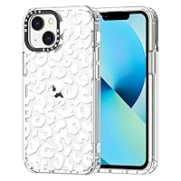 MOSNOVO Compatible with Magsafe Designed for iPhone 14 / iPhone 13 Case, [Buffertech 6.6 ft Drop Impact] Shockproof TPU Protective Bumper with Hard Back White Leopard Phone Case - Clear
