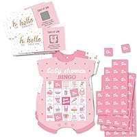 Big Dot of Happiness Hello Little One – Pink and Gold Party Game Set – Girl Baby Shower Party Game Supplies Kit – Bingo Cards and Scratch-Off Cards Party Virtual Bundle