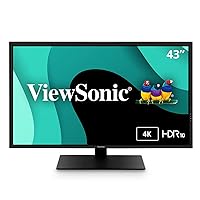 ViewSonic VX4381-4K 43 Inch Ultra HD MVA 4K Monitor Widescreen with HDR10 Support, Eye Care, HDMI, USB, DisplayPort for Home and Office, Black