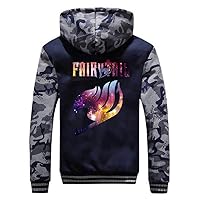 Fairy Tail Anime Thicken Hoodie Jacket Unisex Zipper Hooded Sweatshirt Coat Cardigan