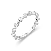 Diamond Designs White 18 Karat Gold Wedding Band Size 6.5 *