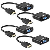 4Pcs HDMI to VGA, Gold-Plated HDMI to VGA Adapter Converter (Male to Female) for Computer, Desktop, Laptop, PC, Monitor, Projector, HDTV