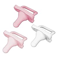 Dr. Brown's HappyPaci 100% Silicone Baby Pacifier, Contoured One-Piece Design, White, Pink, Light Pink, 0-6m, BPA-Free, 3 Pack
