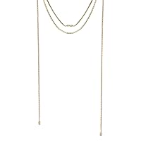 Vince Camuto Gold Tone Long Multi Layer Chain Necklace, 16