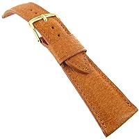 22mm T&C Genuine Pigskin Honey Tan Tapered Stitched Mens Watch Band 553 Short