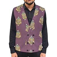 Mens Purple shawl lapel embroided purple Suit Vest DBSC1041