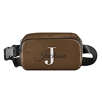 Brown Custom Fanny Pack Everywhere Belt Bag Personalized Fanny Packs for Women Men Crossbody Bags Fashion Waist Packs Bag with Adjustable Strap for Travel Shopping Cycling Workout