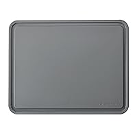 KitchenAid Classic Plastic Cutting Board with Perimeter Trench and Non Slip Edges, Dishwasher Safe, 11 inch x 14 inch, Gray