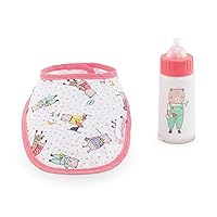 Corolle Bib and Magic Milk Bottle Baby Doll Accessories Set - Mon Grand Poupon Feeding Accessories Fit 14