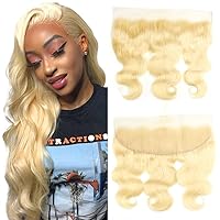 613 Frontal 13x4 Transparent Lace Frontal Closure Ear To Ear Body Wave Blonde Frontal 12A 100% Russian Platinum Blonde Virgin Remy Human Hair for Women Free Part 18