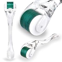 TMT Micro Needle Roller Green Head, Cosmetic Needling Instrument For Face, 540 Titanium Face Roller 0.25mm, Comes with a Free Storage Case