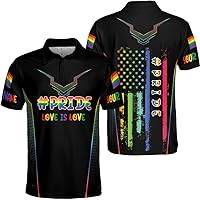 Personalized Name LGBT Men & Women Polo Shirt S-5XL, LGBT Polo Shirt Mens, LGBT Shirts for Women (Style 3, Bird-Eye Pique) Multi