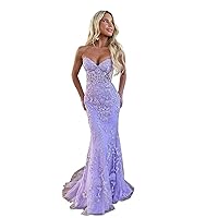Lace Appliques Prom Dresses 2024 - Strapless Corset Mermaid Prom Dress Tulle Backless Formal Evening Dresses
