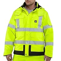 Carhatt Mens HighVisibility Waterproof Loose Fit Heavy Weight Insulated Class 3 Jacket