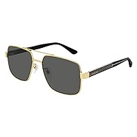 Gucci GG0529S-001-60 Rectangular Sunglasses, Gold-Black, 60