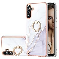 CCSmall Marble Pattern for Samsung Galaxy A54 5G Case with Ring Holder Kickstand, Ultra Slim PC Material Shockproof Protective Girls Women Case Cover for Samsung Galaxy A54 5G DLS Pearl White