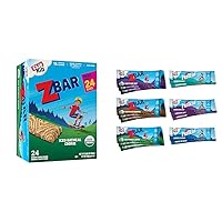 CLIFF Kid Zbar Organic Whole Grain Bars Variety Pack - Iced Oatmeal Cookie, Chocolate Chip, Cookies 'n Creme - 24 & 16 Count