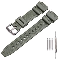 Natural Resin Replacement Watch Band Compatible with AE-1200 SGW-300H MRW-200H W-735H F-108WH Waterproof Rubber strap