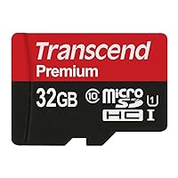 Transcend 32GB microSDHC Class10 Uhs-1 Memory Card with Adapter 60 MB/S (TS32GUSDU1)