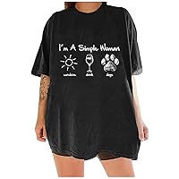 I'm A Simple Woman T-Shirt,Coffee Shirt, Wine Shirt, Coffee Drinker, Wine Tshirt, Birthday Gift for Woman Mom