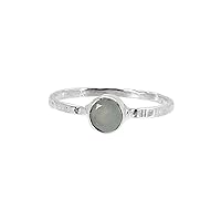 Natural Aqua Chalcedony Gemstone Rings in 925 Sterling Silver Gift for Her